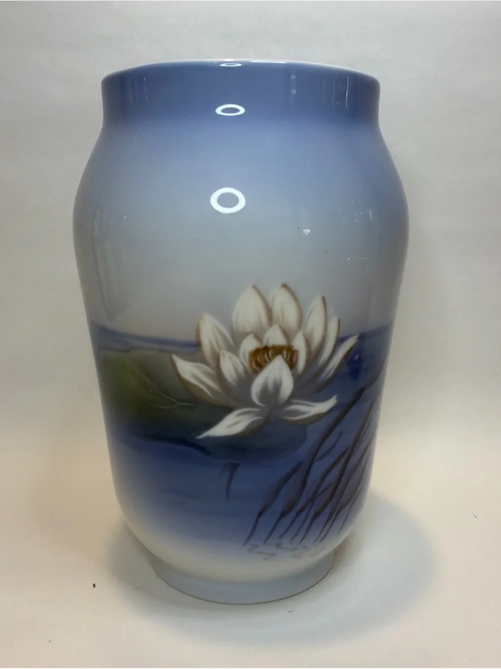 Royal Copenhagen Vase No. 2669/108 with Water Lily Motif Excellent Condition